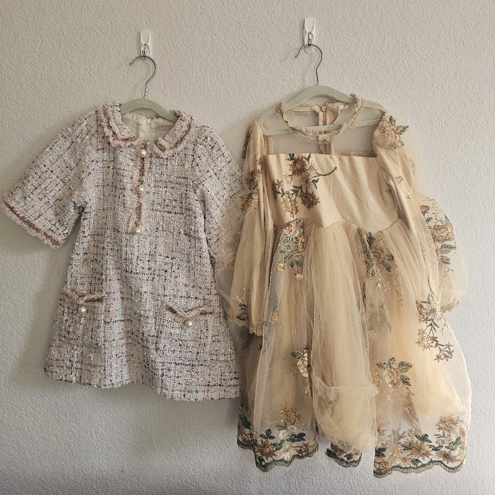 Bundle of 2 luxury girls’ dresses (size 120/6–7Y)